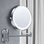 Stylish LED magnifying mirror with chrome finish for precise applications
