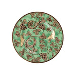Elegant porcelain dinnerware set with gold accents