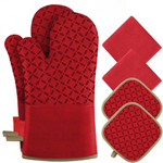 Sicherheits-Handschuhset | Hitzebeständige Silikon-Handschuhe 6-teilig | Bis 260 °C