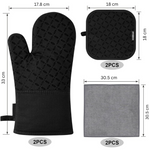 Sicherheits-Handschuhset | Hitzebeständige Silikon-Handschuhe 6-teilig | Bis 260 °C
