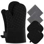 Sicherheits-Handschuhset | Hitzebeständige Silikon-Handschuhe 6-teilig | Bis 260 °C