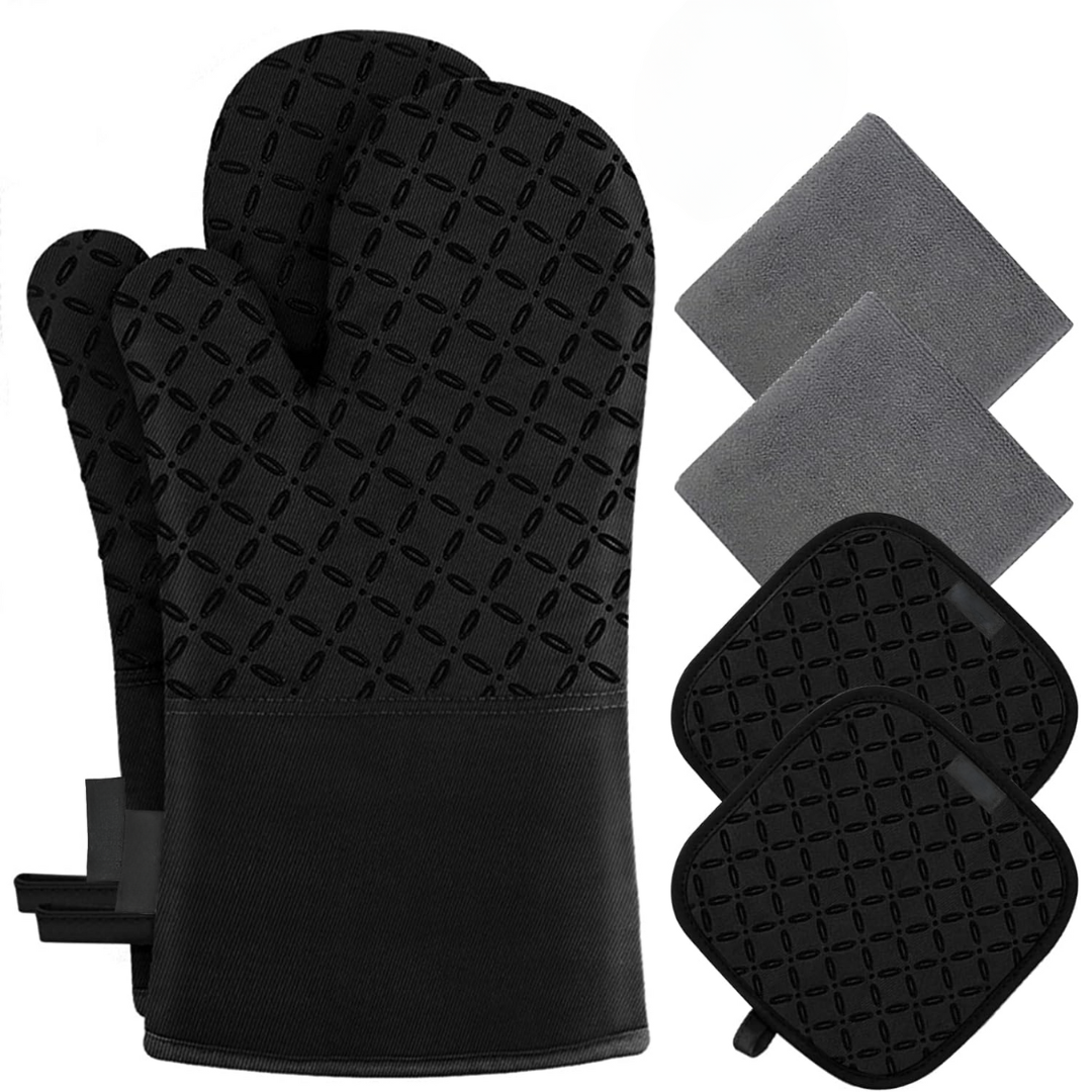 Sicherheits-Handschuhset | Hitzebeständige Silikon-Handschuhe 6-teilig | Bis 260 °C