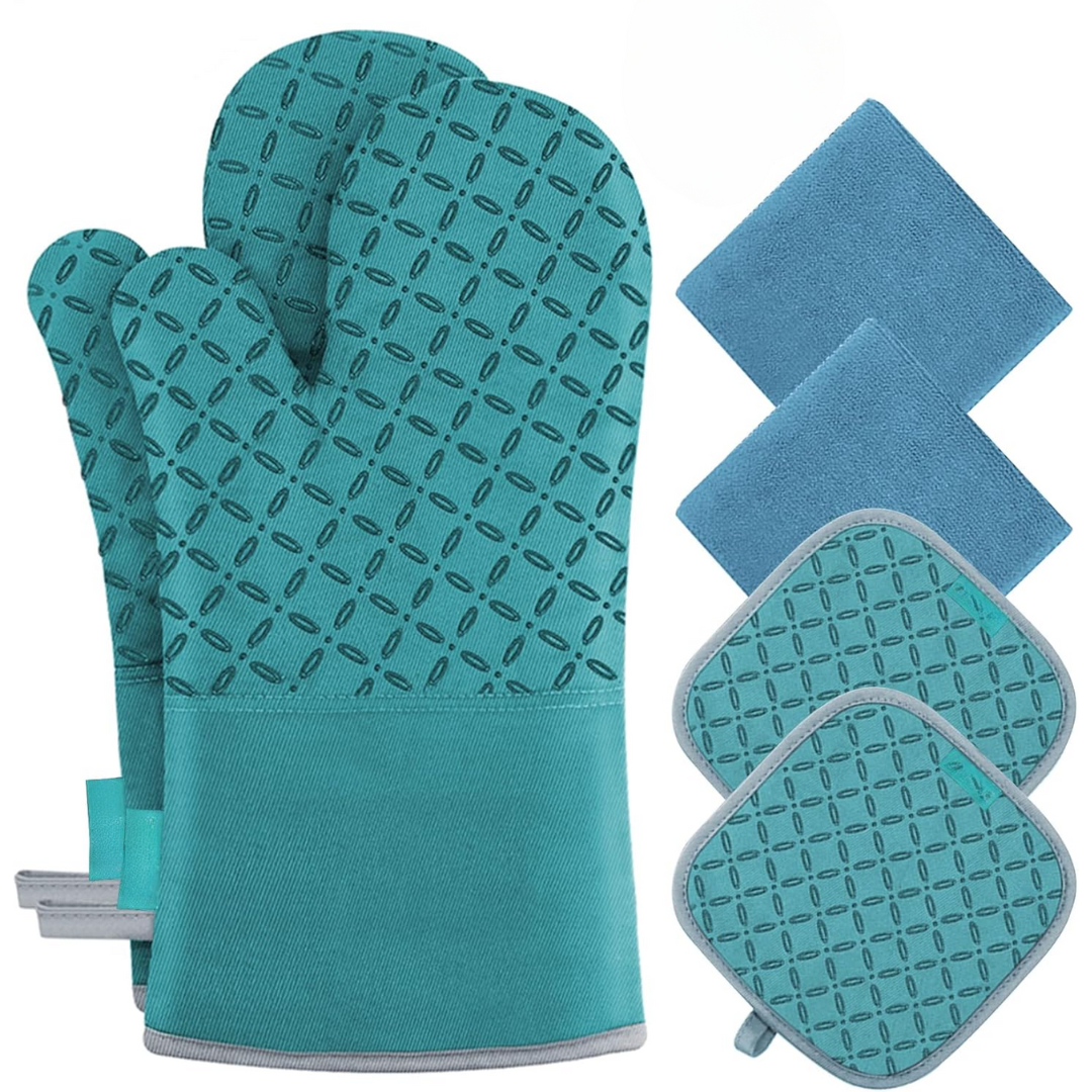 Sicherheits-Handschuhset | Hitzebeständige Silikon-Handschuhe 6-teilig | Bis 260 °C
