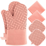 Sicherheits-Handschuhset | Hitzebeständige Silikon-Handschuhe 6-teilig | Bis 260 °C