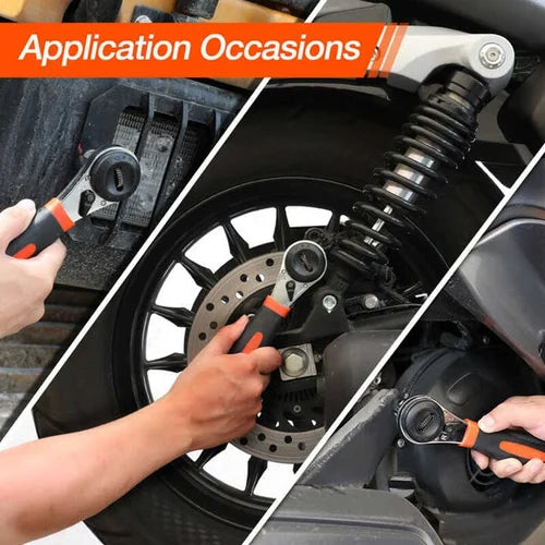 Vielseitiger Ratschen-Schlüssel mit verstellbarem Kopf