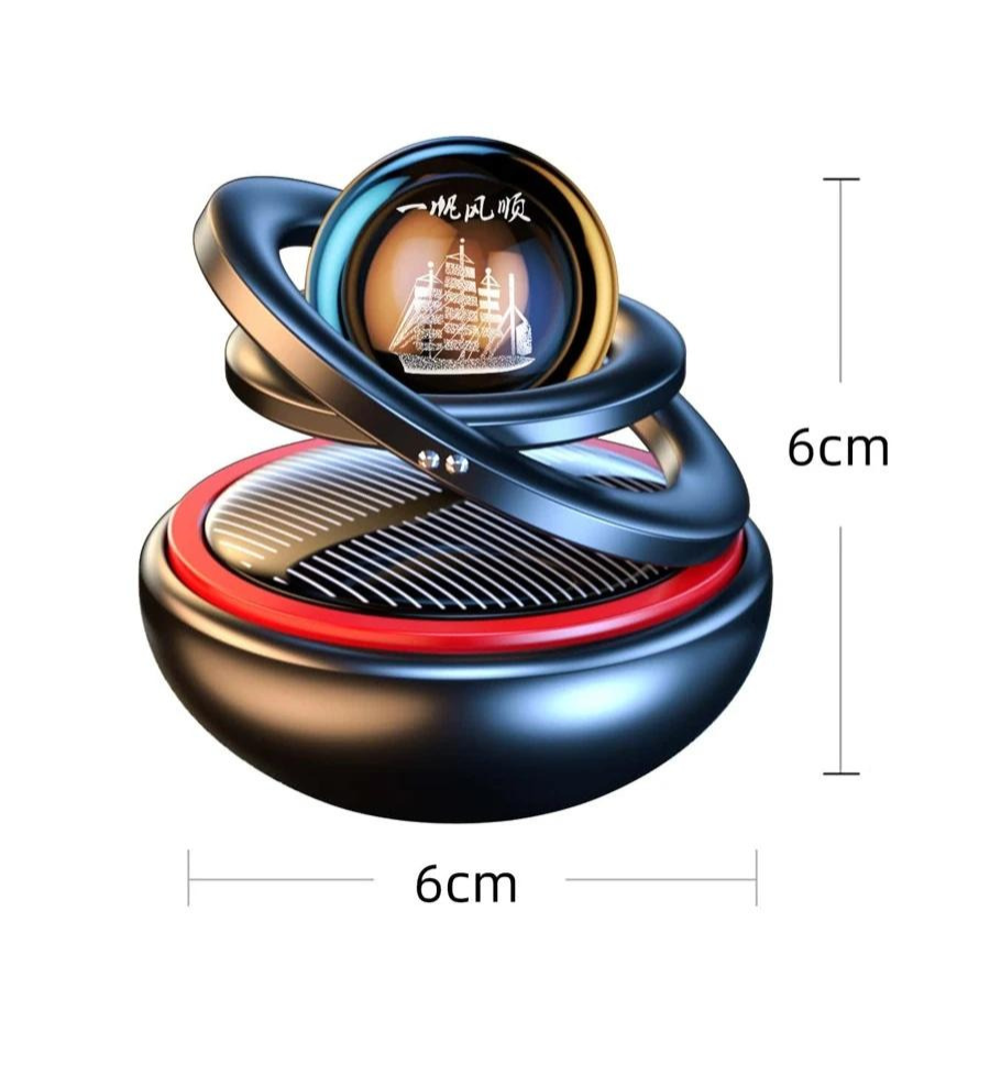 Solar Car Air Freshener – Elegant Rotating Design with Fragrance Stone