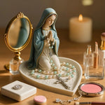 Elegant Rosary Holder with Mary Decor – Spiritual Storage