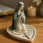 Elegant Rosary Holder with Mary Decor – Spiritual Storage