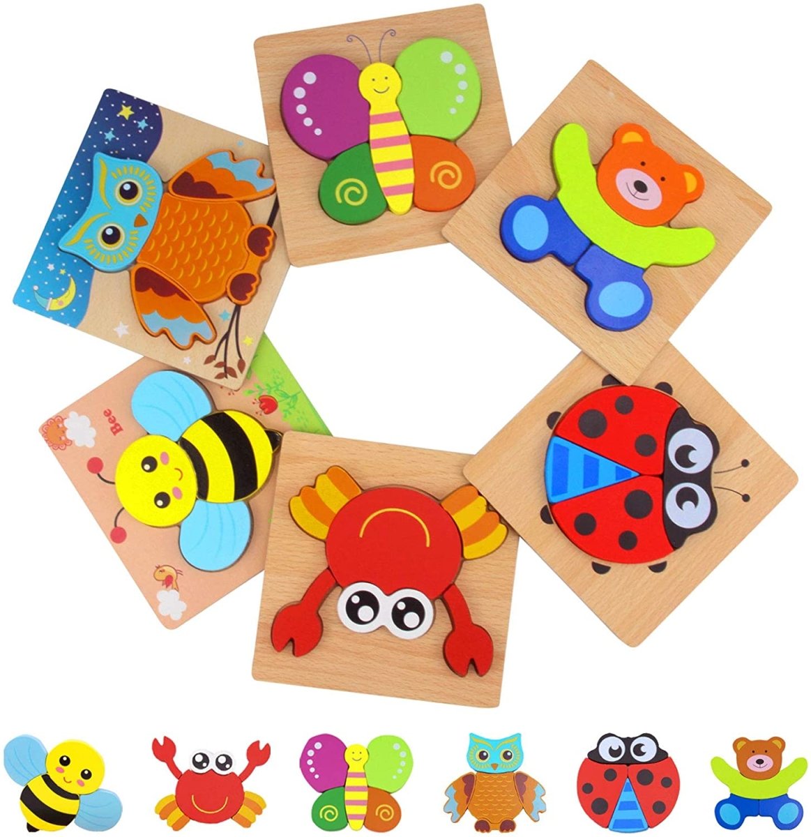6 Animal Puzzles Set - Fascinating and Educational Puzzles
