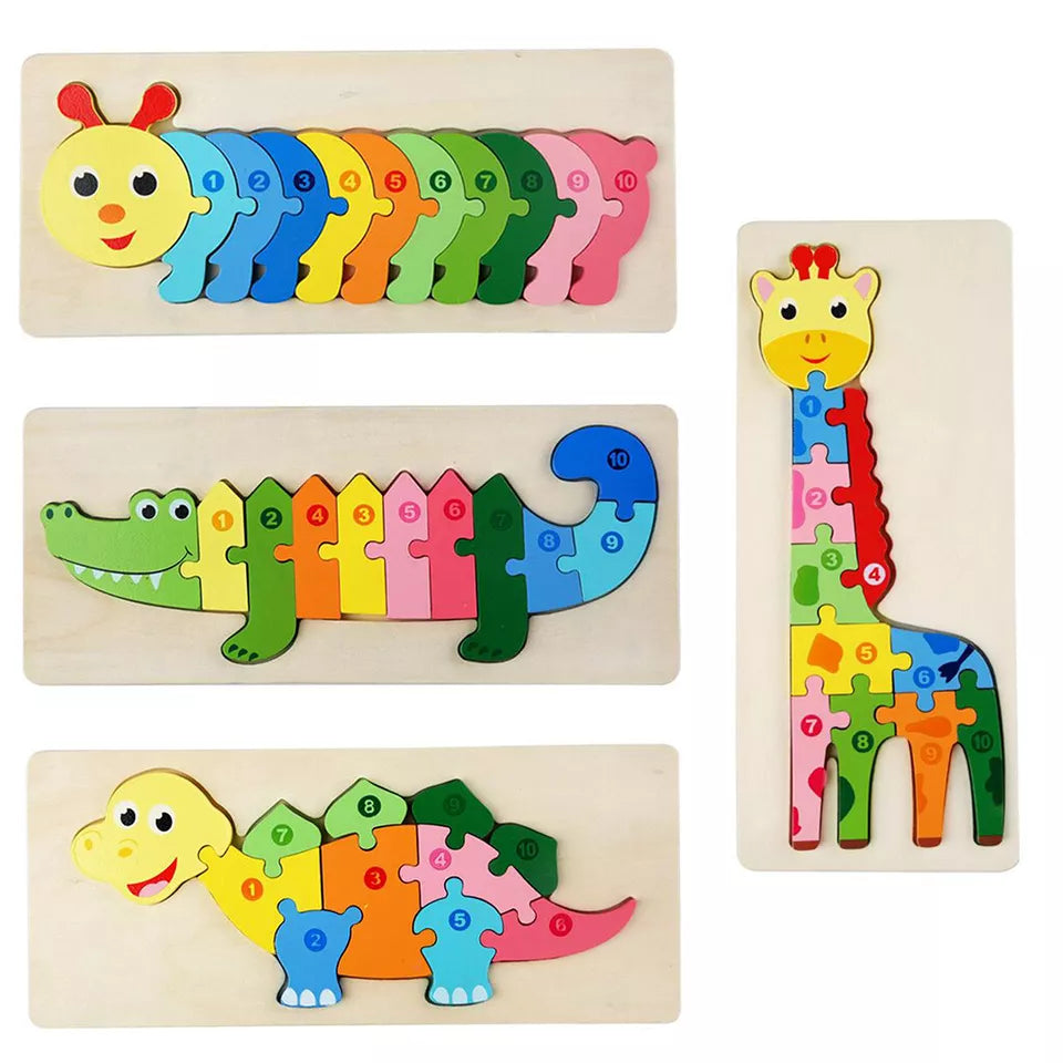 Tierpuzzle - Fördert Erkennung und Fähigkeiten