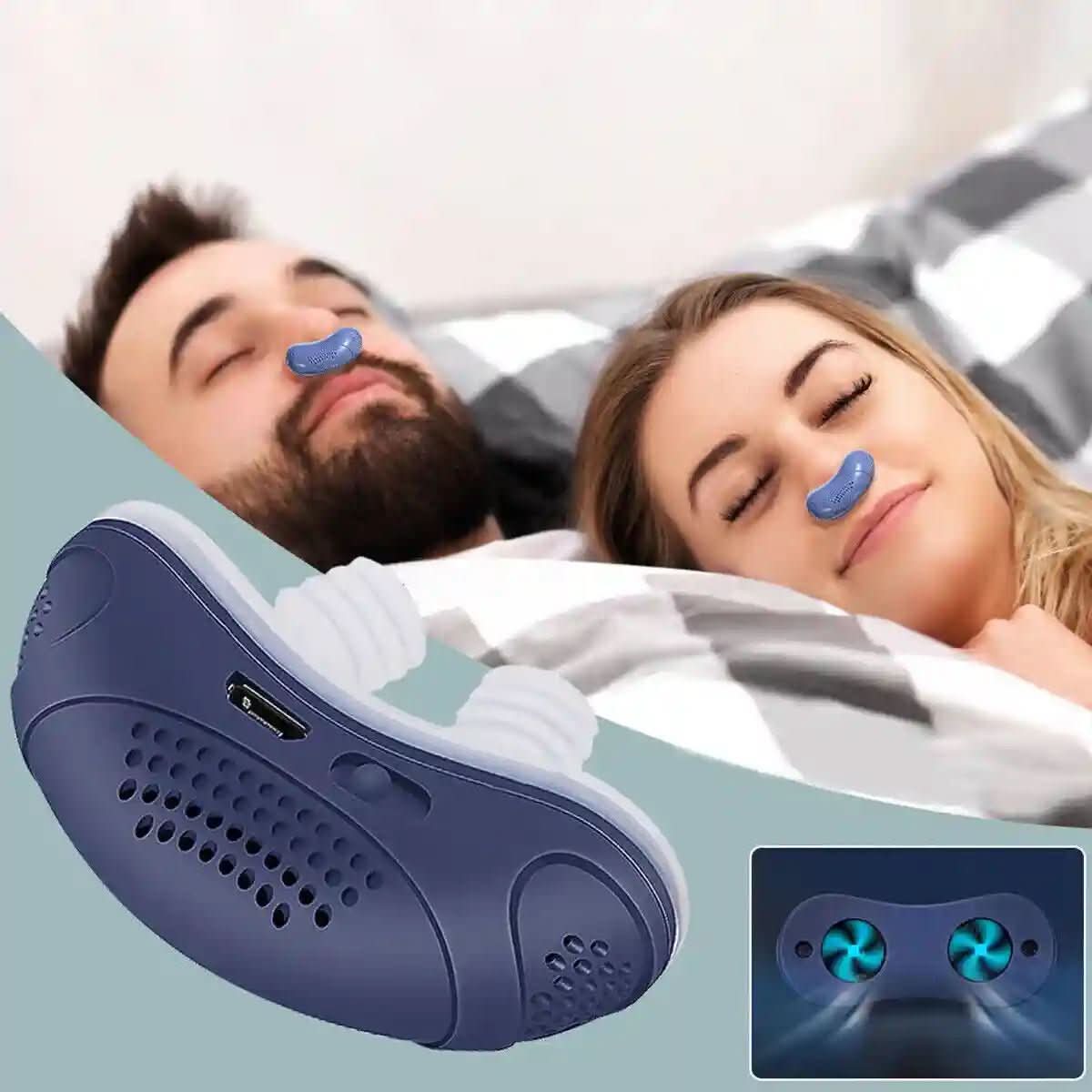 Noiseless Nasal Device Against Snoring | Portable Breathing Aid Without Mask | USB Rechargeable Battery