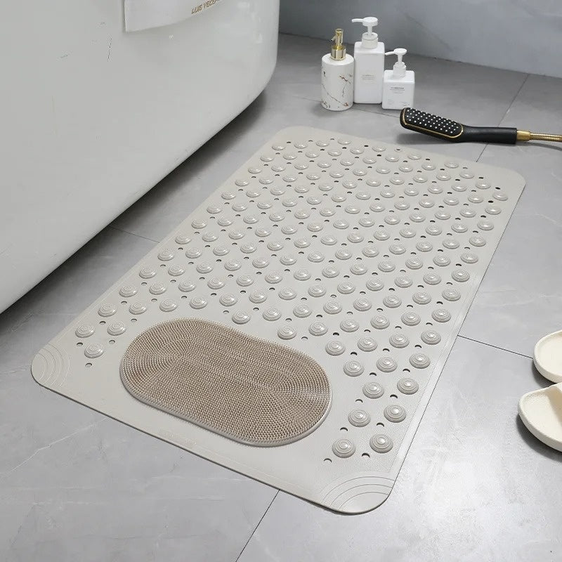 Rutschfeste Duschmatte mit integriertem Fußscrubber