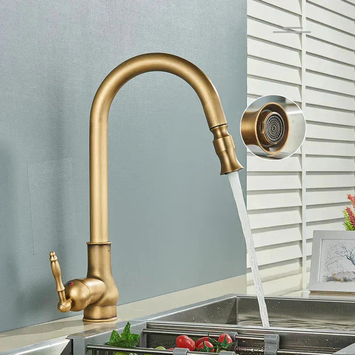 Retro-style Kitchen Faucet | Swivel Spout | Single-Lever Control