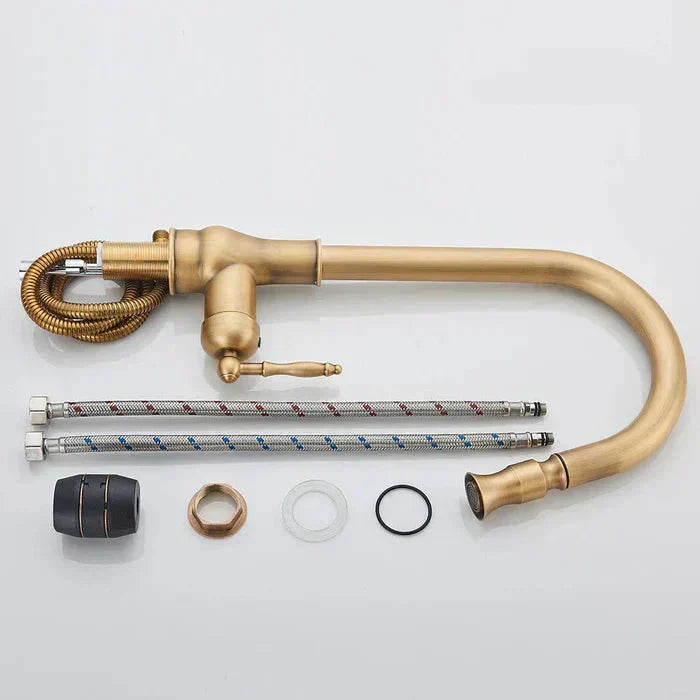 Retro-style Kitchen Faucet | Swivel Spout | Single-Lever Control
