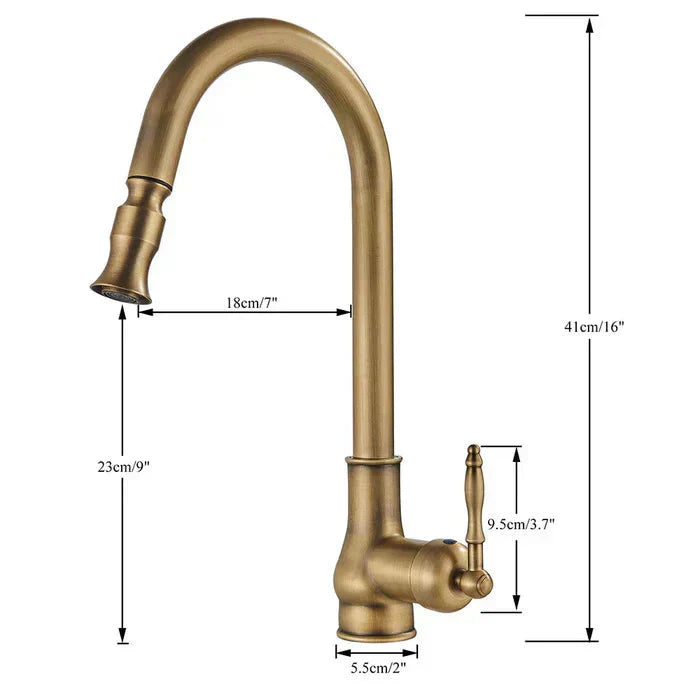Retro-style Kitchen Faucet | Swivel Spout | Single-Lever Control