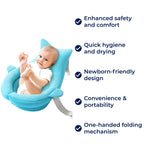 Baby Bath Support – Non-Slip Padding – Quick-Dry Fabric – Safety Sling for Newborns