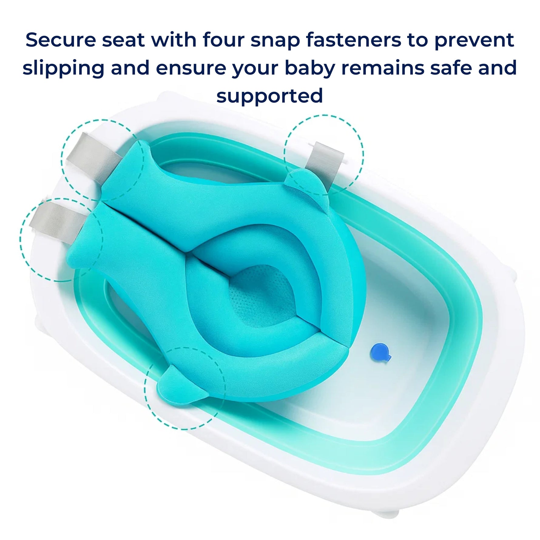 Baby Bath Support – Non-Slip Padding – Quick-Dry Fabric – Safety Sling for Newborns