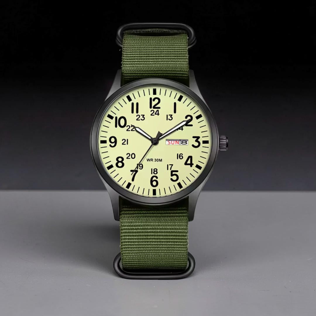 Robust men's watch for adventure and everyday use with nylon strap