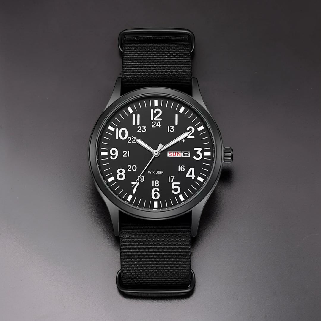 Robust men's watch for adventure and everyday use with nylon strap