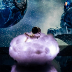 Floating Astronaut Cloud - AstroCloud Lamp