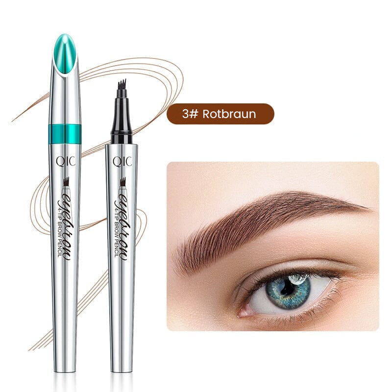 Präzisions Augenbrauenstift | Wasserfest mit 4 Spitzen | Microblading-Effekt