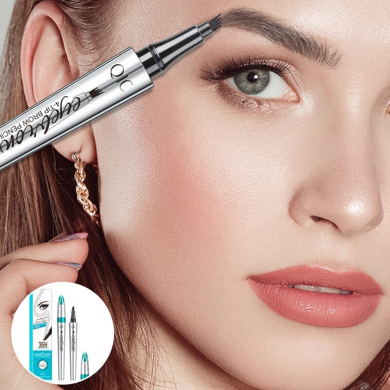 Präzisions Augenbrauenstift | Wasserfest mit 4 Spitzen | Microblading-Effekt