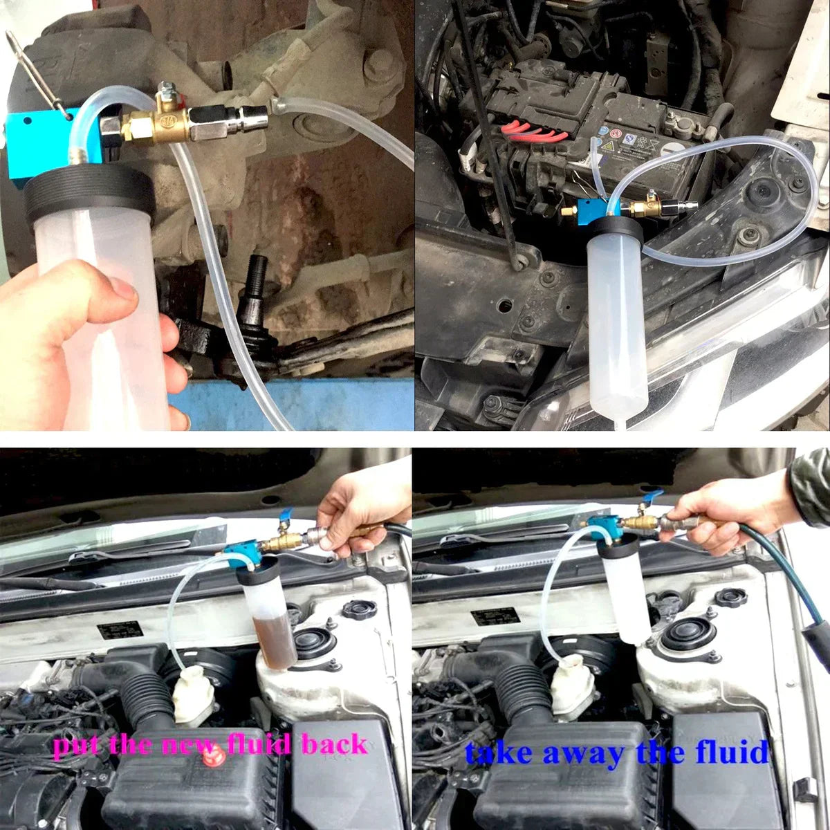 Practical tool for changing brake fluid in cars