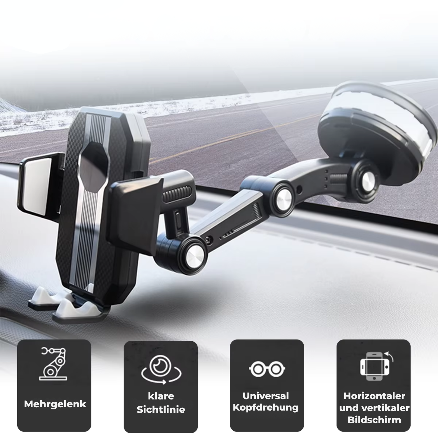 Multifunktionale Smartphone-Halterung mit 360° Drehfunktion