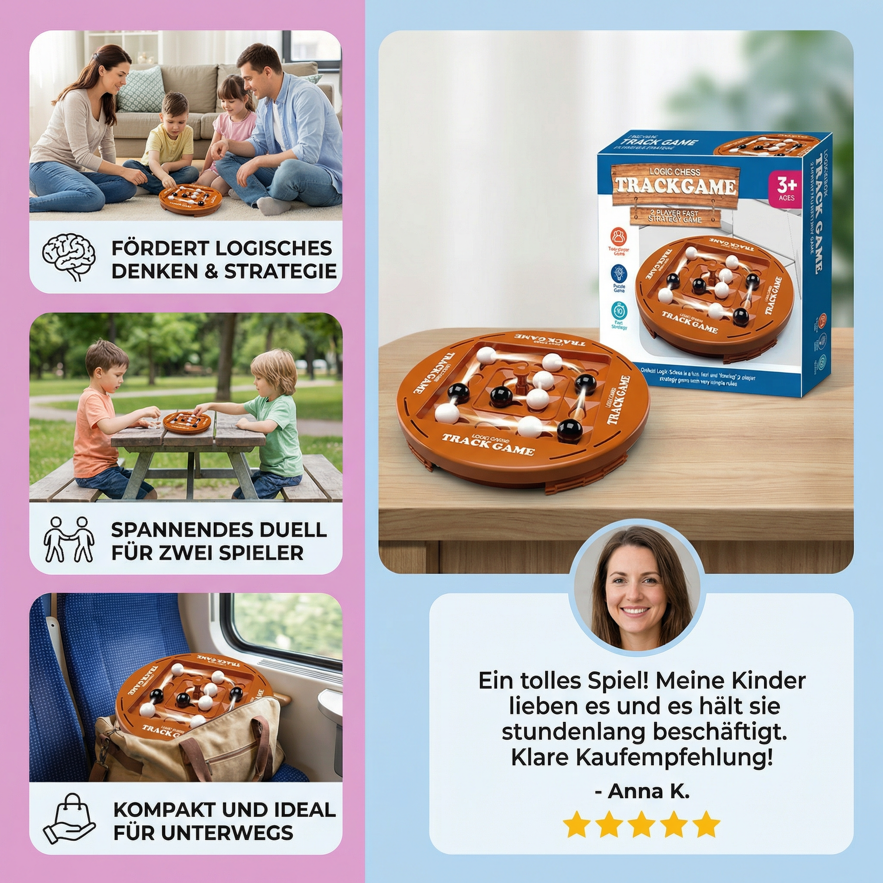 Logic game for kids and family - Rotatable Chess and Connect 4