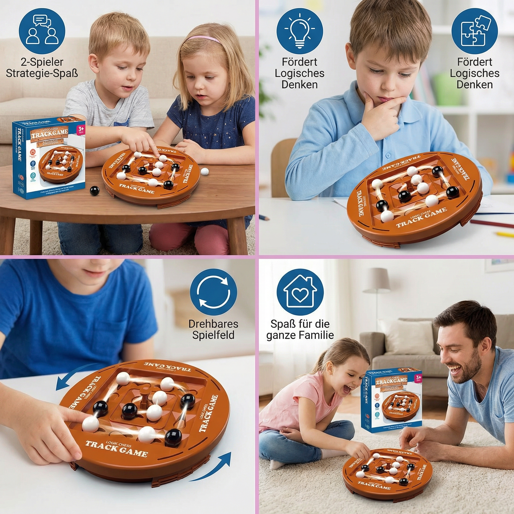 Logic game for kids and family - Rotatable Chess and Connect 4