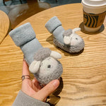 Süße Cartoon Plüschschuhe aus Baumwolle für Kleinkinder