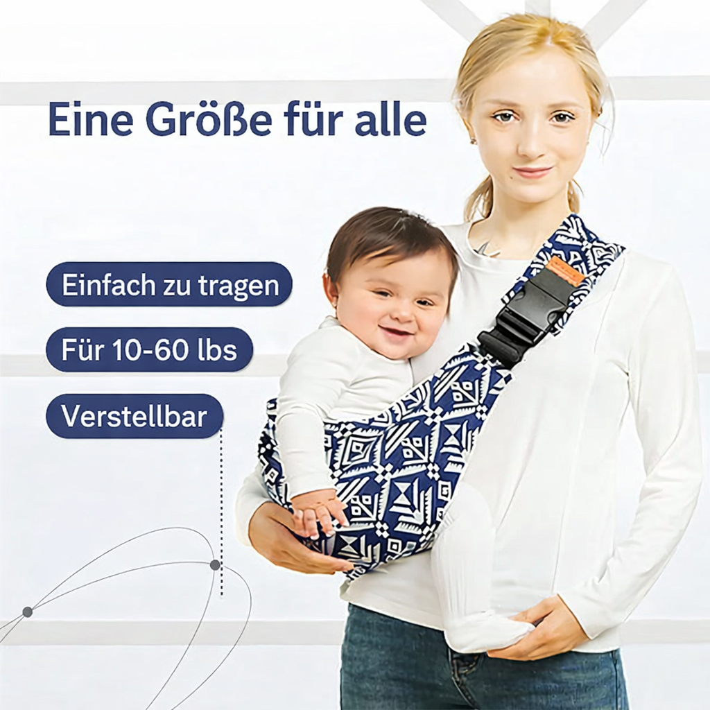Comfortable baby carrier with adjustable shoulder strap