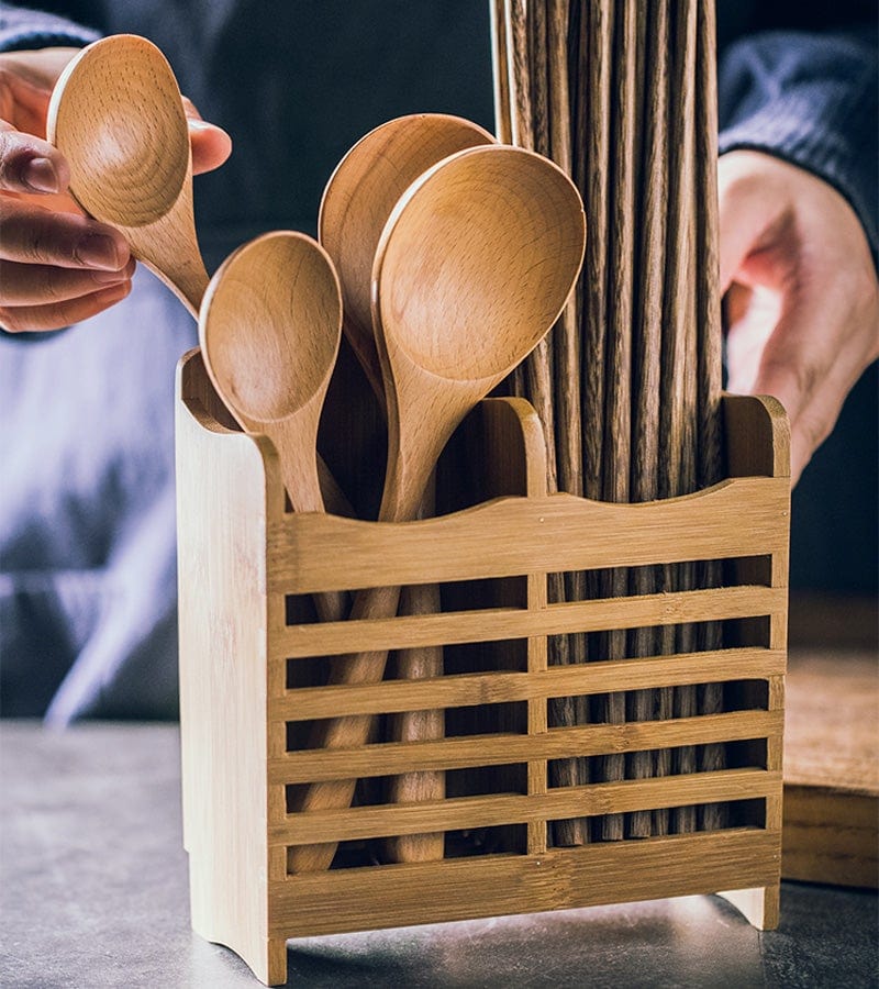 Bamboo Cutlery Holder
