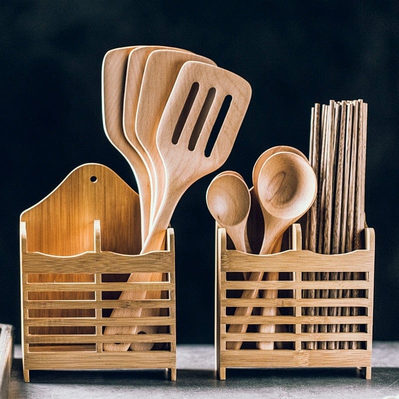 Bamboo Cutlery Holder