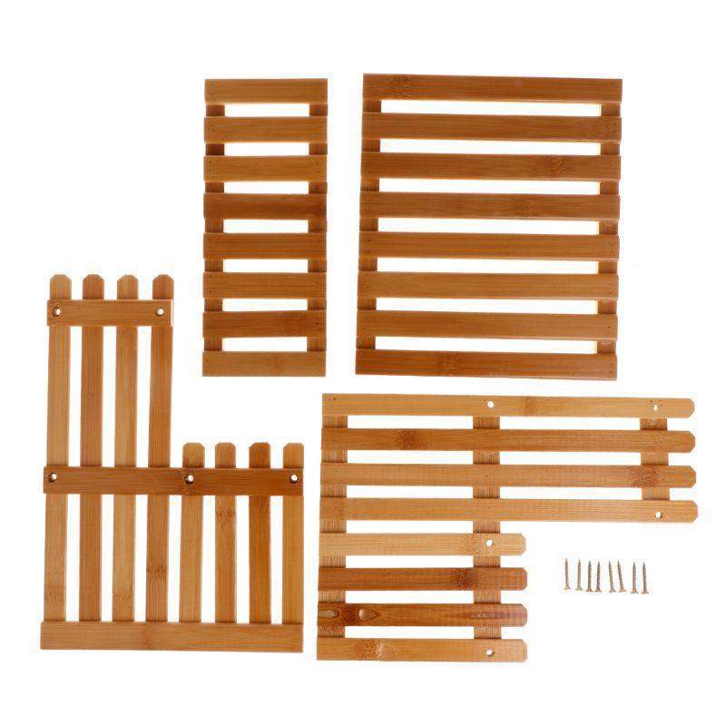 Bamboo Plant Shelf with Flowers