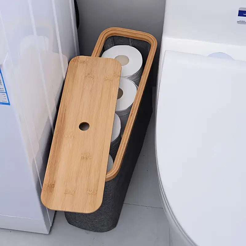 Stilvoller Badezimmer-Organizer aus Holz für Ordnung