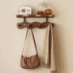 Elegant natural wood wall coat rack for your hallway