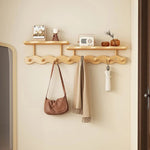 Elegant natural wood wall coat rack for your hallway