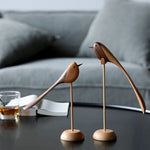 Elegant Wooden Sculptures in Scandinavian Style – Set of 2 for Your Home