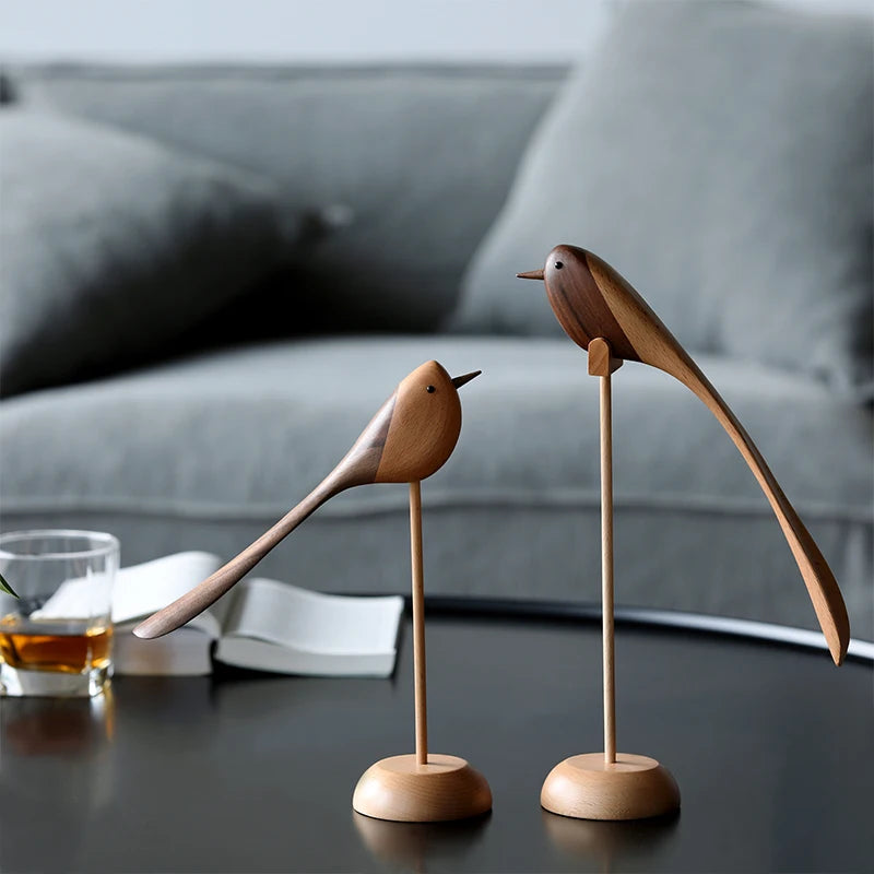 Elegant Wooden Sculptures in Scandinavian Style – Set of 2 for Your Home