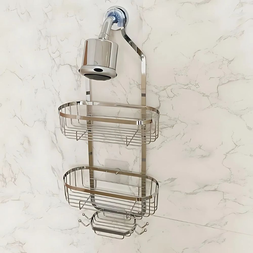 Practical three-tier shower organizer