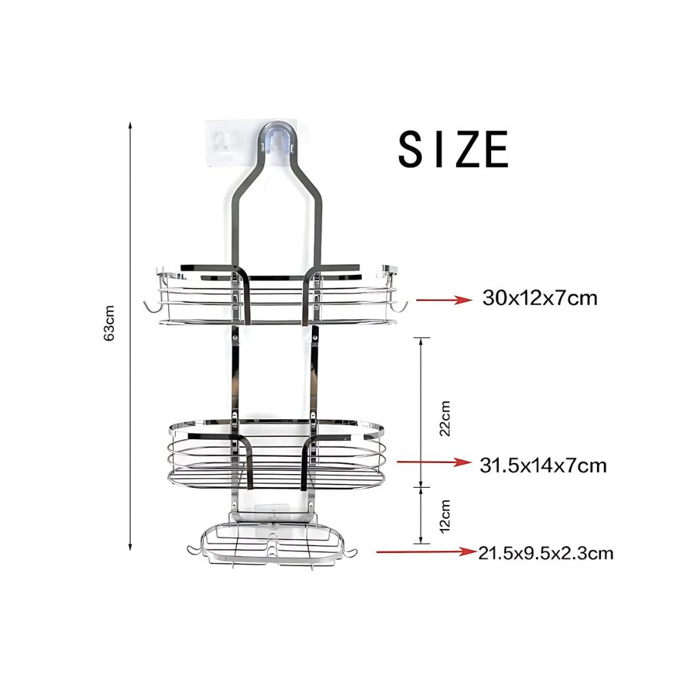 Practical three-tier shower organizer