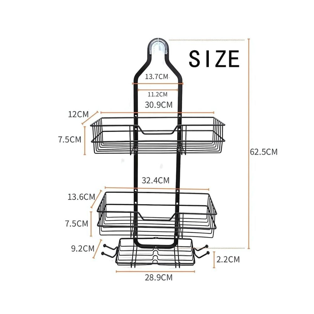 Practical three-tier shower organizer