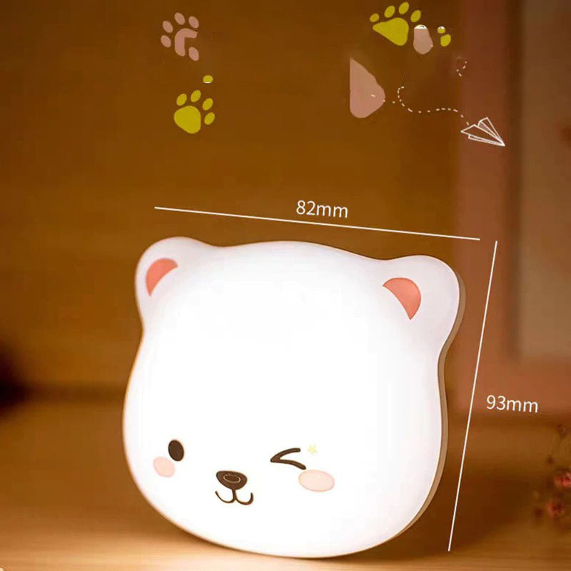 Cute bear night light for carefree sleep