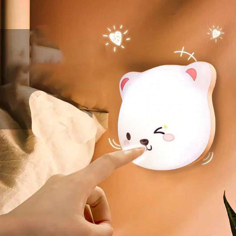Cute bear night light for carefree sleep