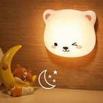 Cute bear night light for carefree sleep