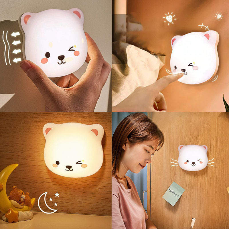 Cute bear night light for carefree sleep