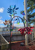 Fascinating Summer Wind Spinner with Colorful Flowers