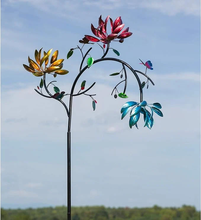 Fascinating Summer Wind Spinner with Colorful Flowers