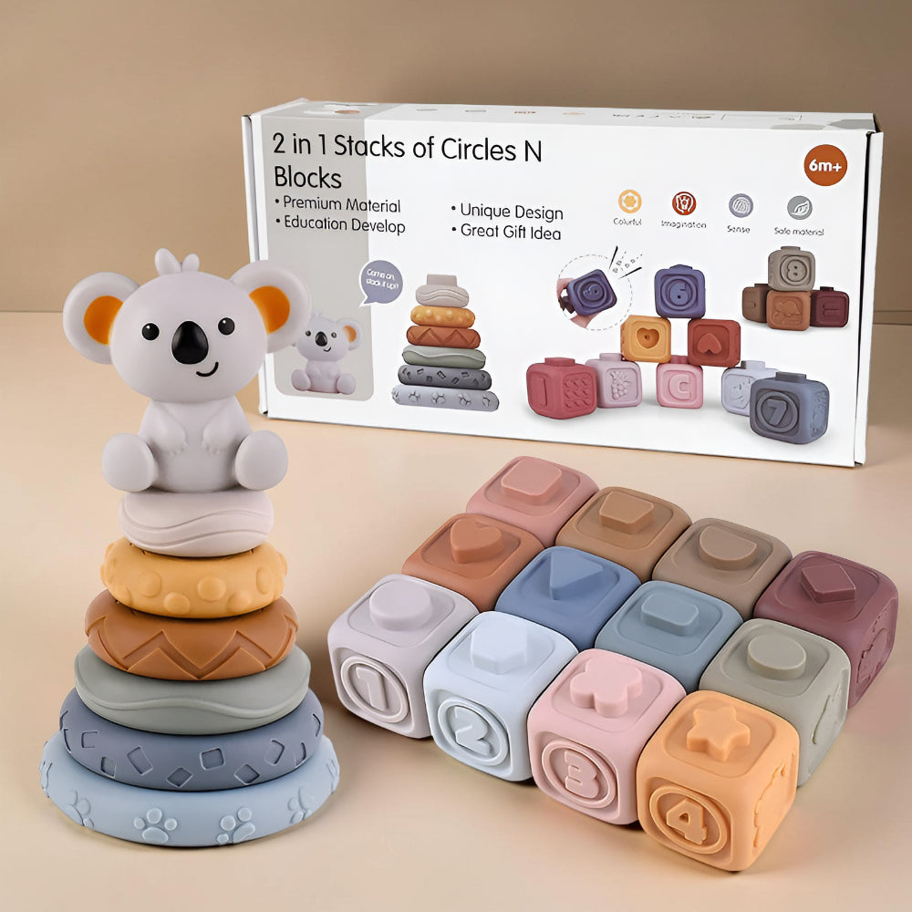 Developmental Teether with Stacking Toy for Babies